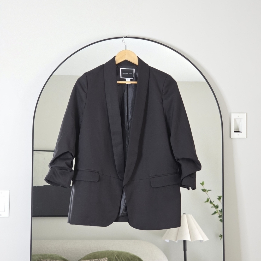 Women's Black Blazer Jacket - Classic Shawl Collar